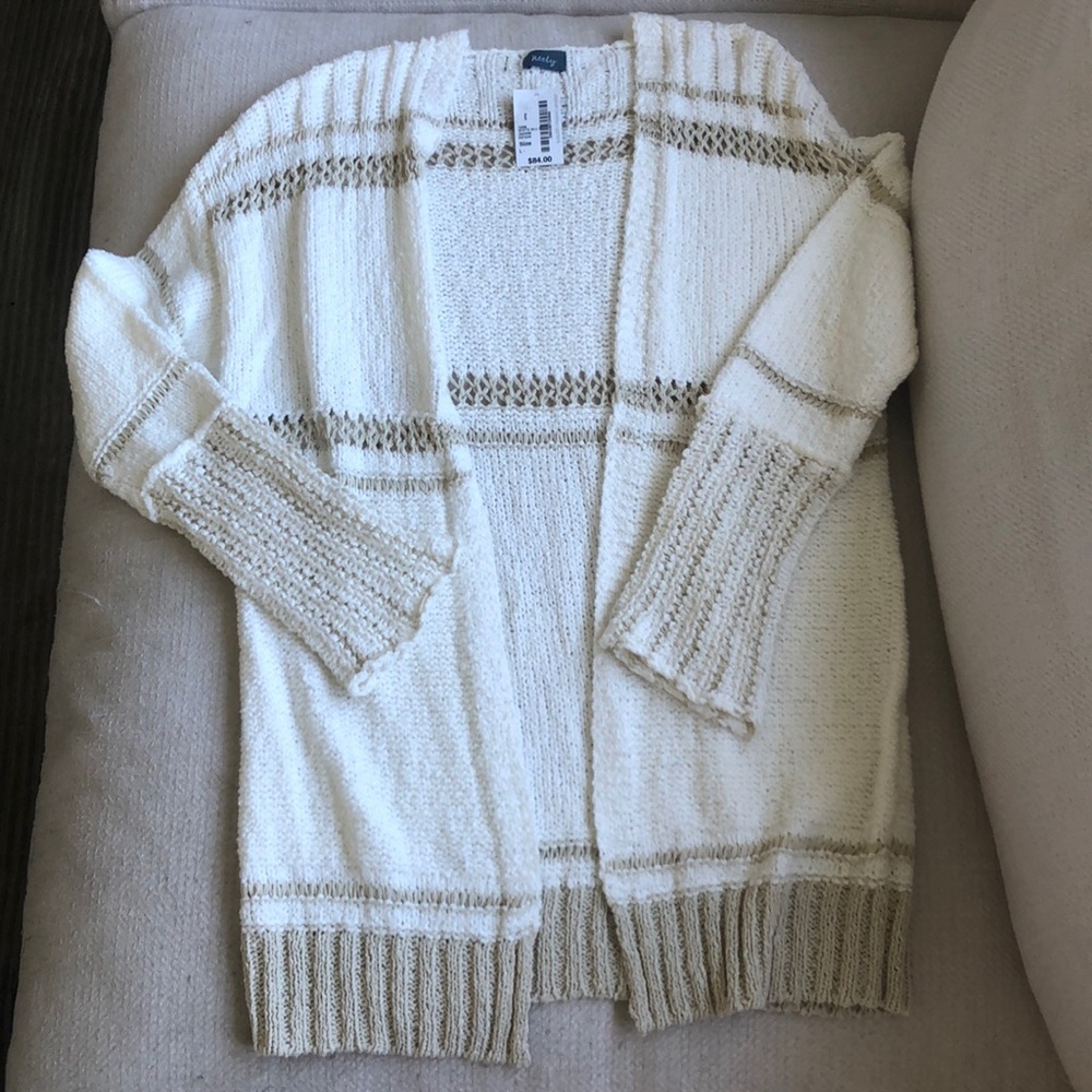 New with tags! From Southmoon under. White and cream knit cardigan